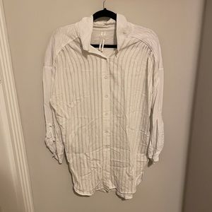 Anthropologie white textured tunic